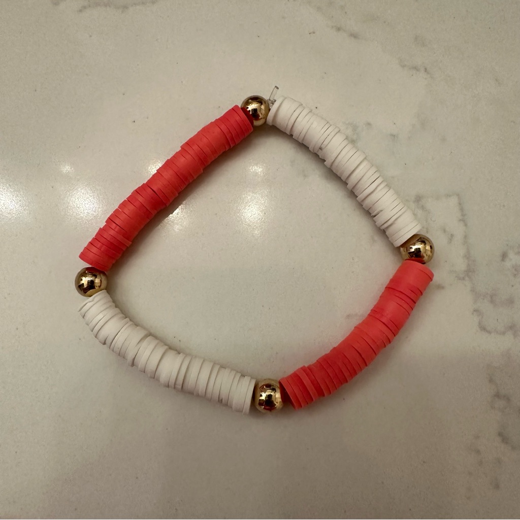 Coral/ White Bracelet